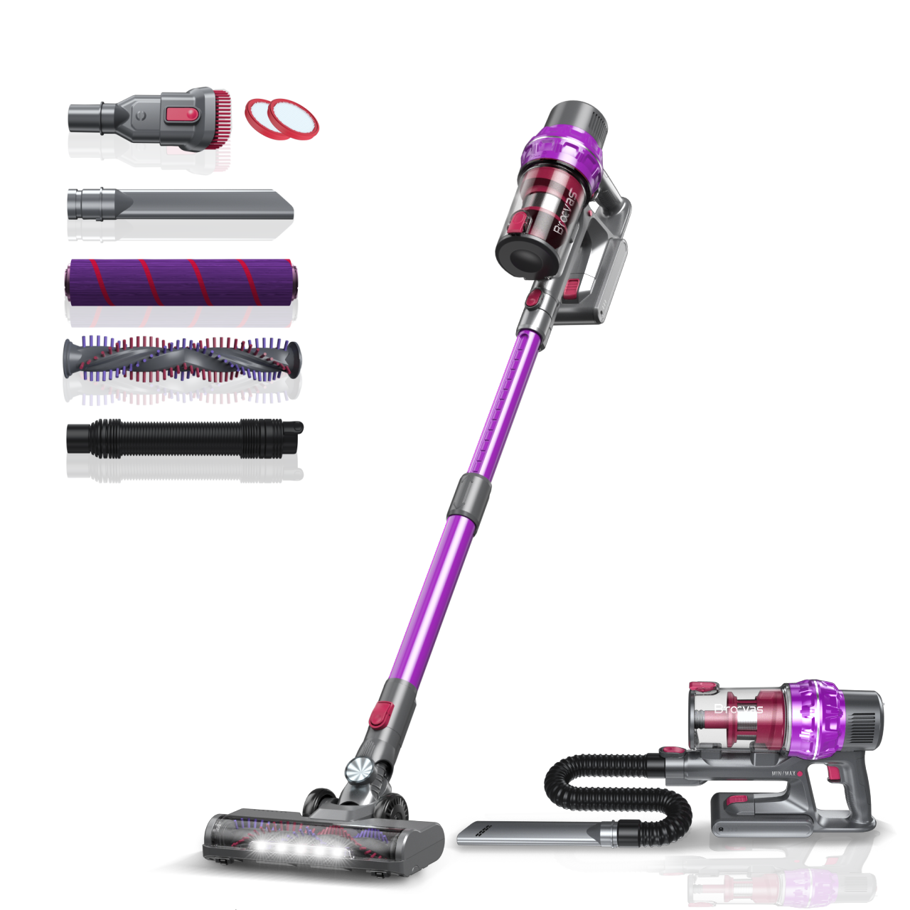 Telescopic tube led light power brush Vacuum Cleaner from China ...